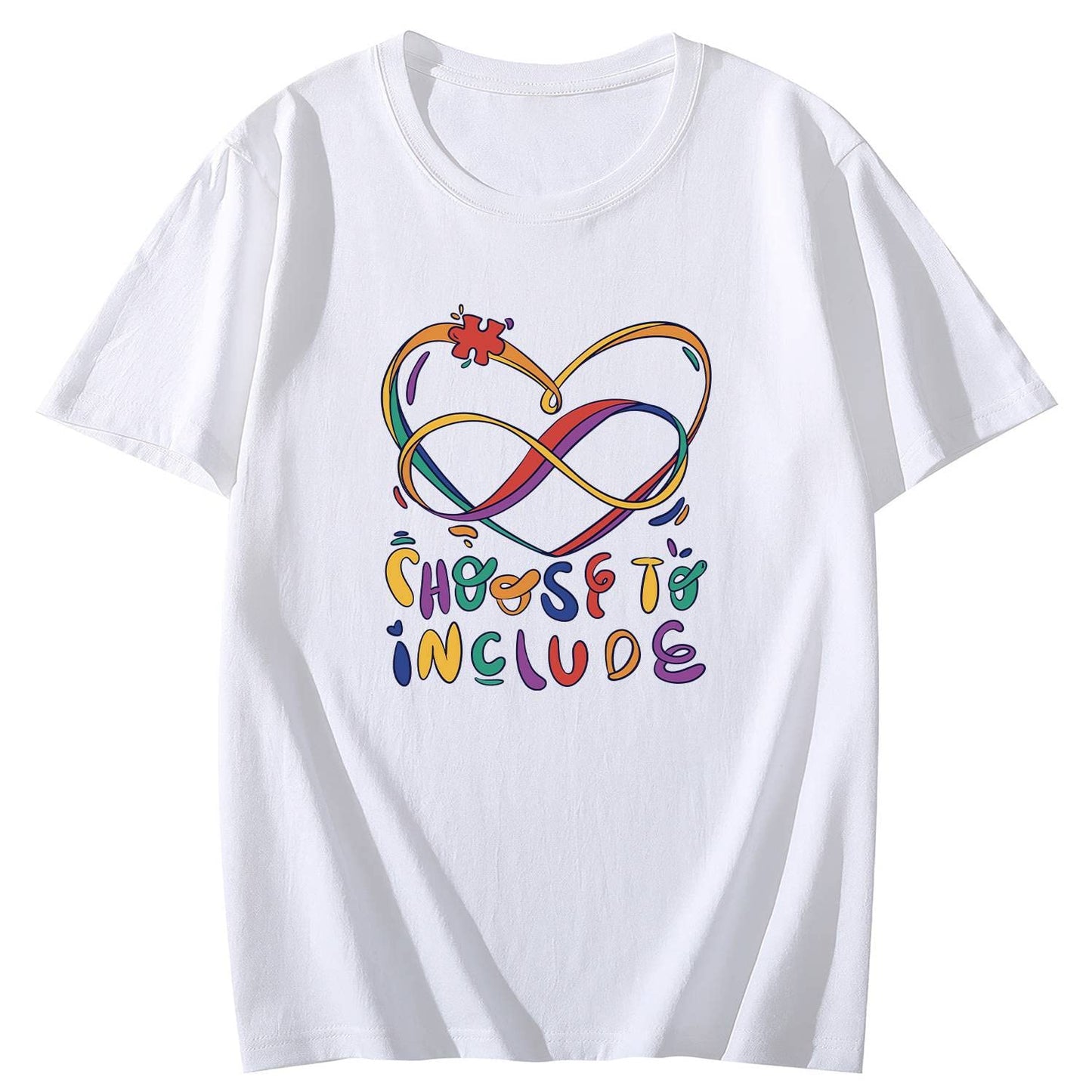 Choose to Includ Love Short Sleeve Comfort Tops T-Shirts for Women