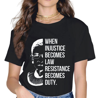 Feminist Ruth Bader Ginsburg Quote Women Belong Short Sleeve Casual Round Neck Gift T-Shirt