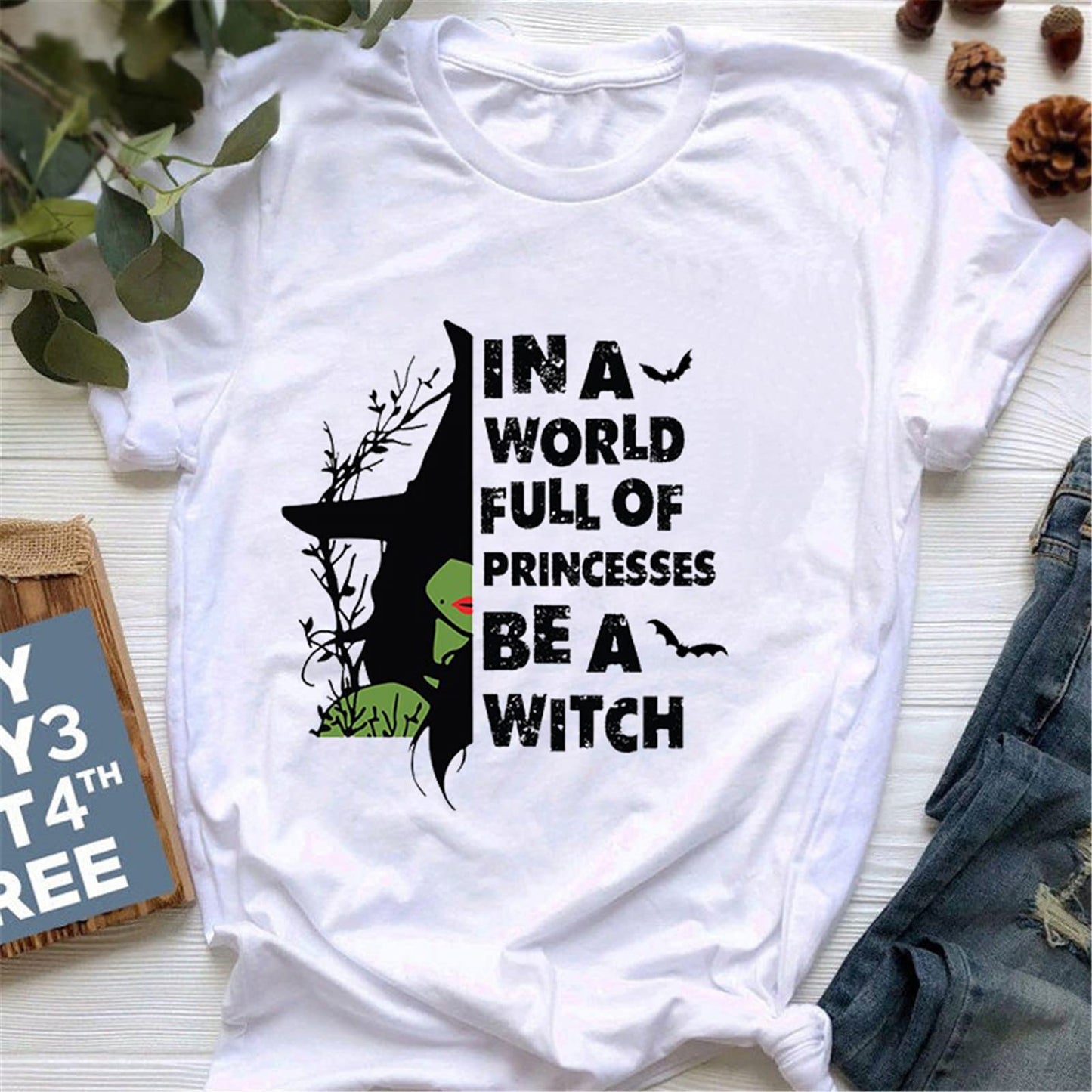 Halloween Witch Print Female Short Sleeve Graphic Fashion Summer T Shirt Women
