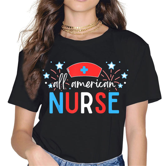 Nurse Pride Patriotic T-Shirt - American Flag Graphics