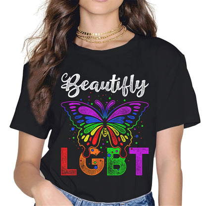 Women Tops LGBT Graphics Pride Shirt Gay & Lesbian LGBTQ Parent T-Shirt Casual Short Sleeve Crew Neck Shirts Gift Tee