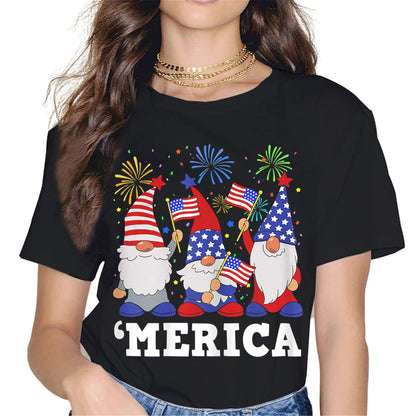 Patriotic Bandana Skull T-Shirt - Women's 4th of July Tops