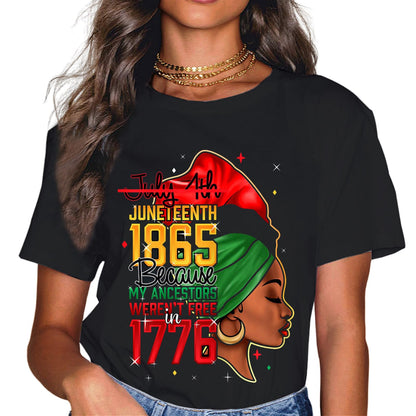 Sassalilly Black History Juneteenth is My Independence Day Black Women T-Shirt