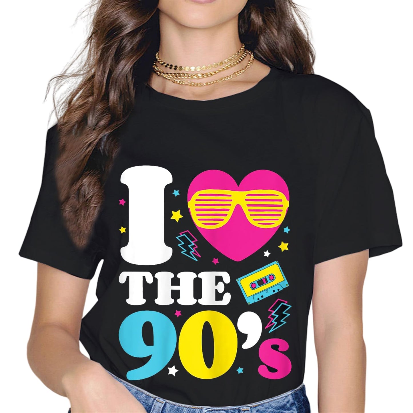 90's Fashion Short Sleeve Casual Round Neck Gift T-Shirt