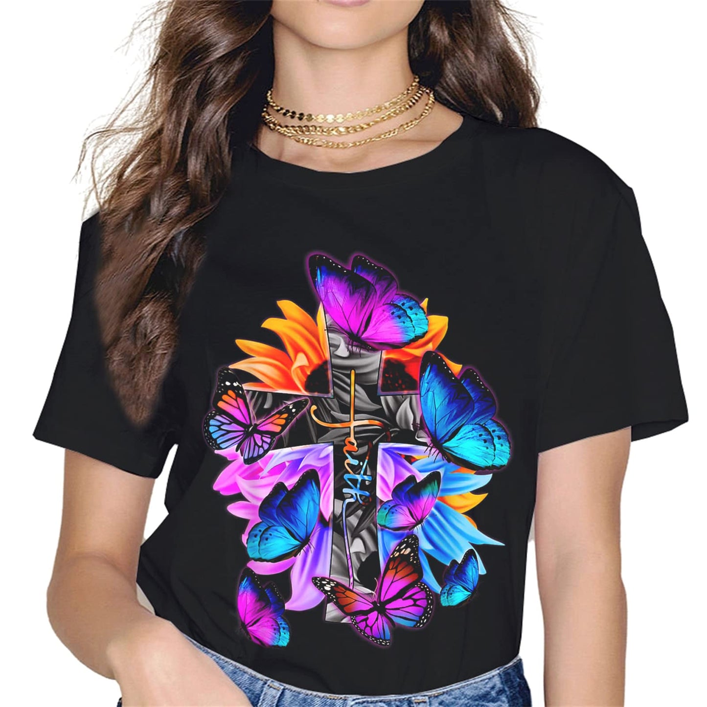 Faith Cross Pray T-Shirt - Gift Graphics