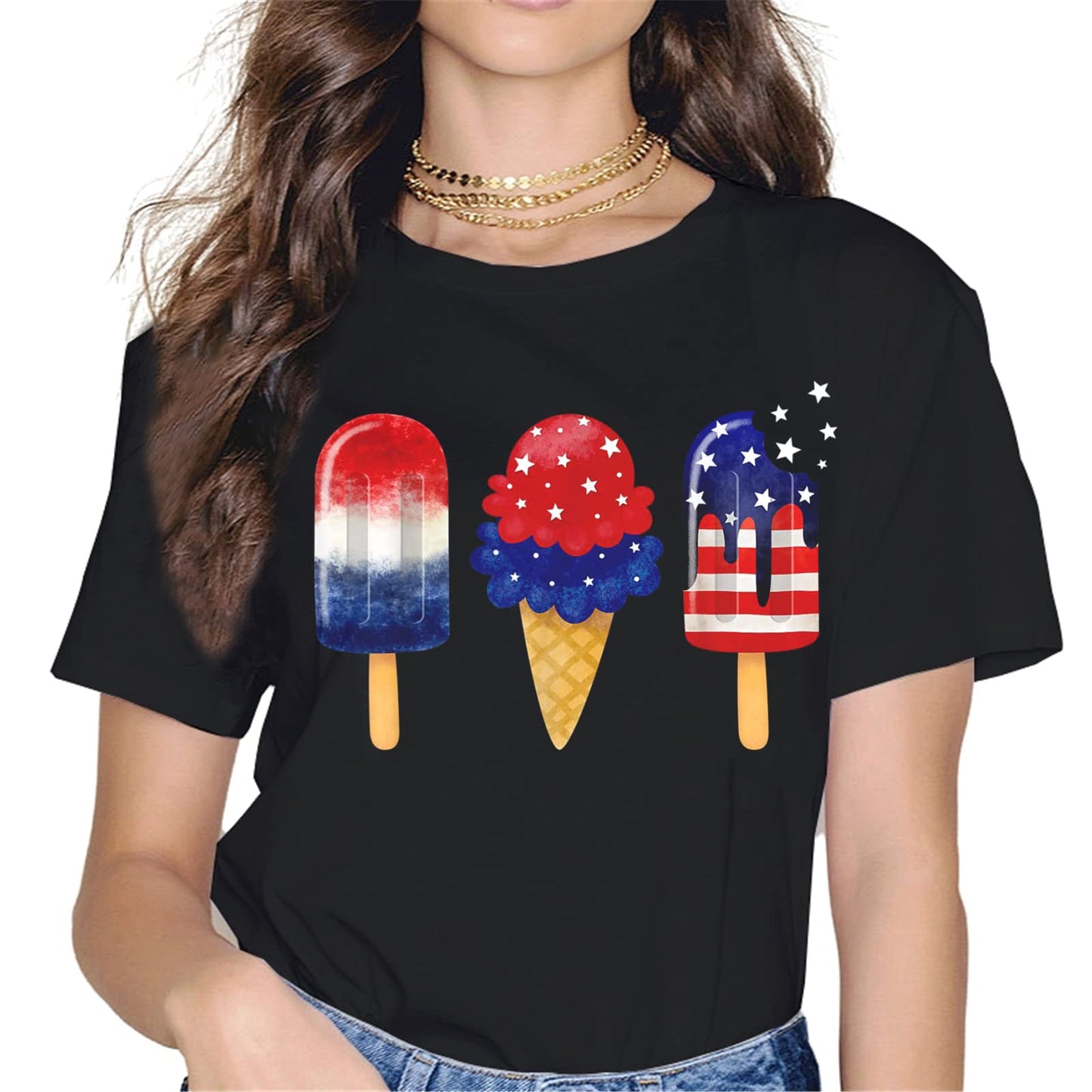 4th of July Firework Ice Cream T-Shirt - Unisex Graphics