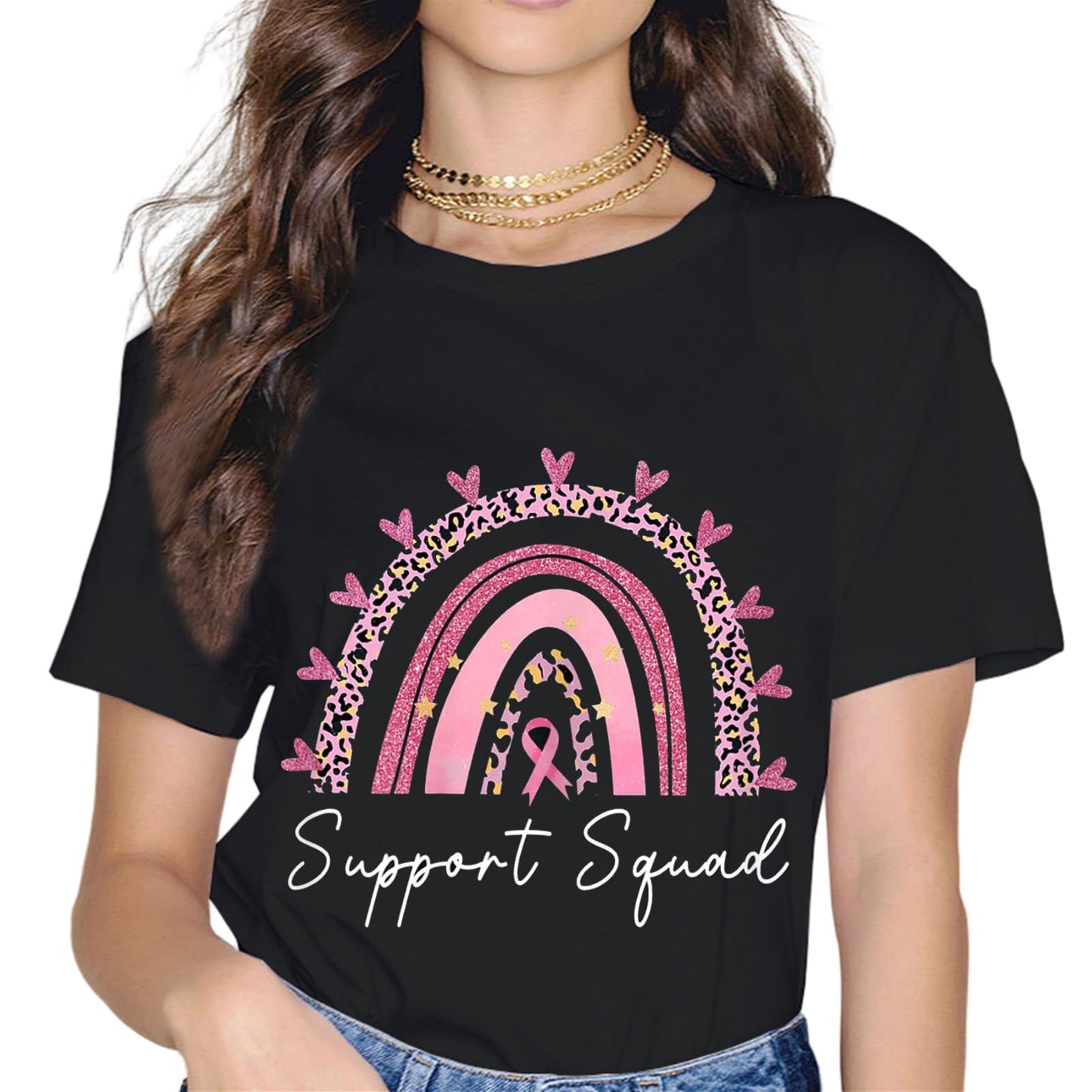 Breast Cancer Warrior Support Squad Breast Cancer Awareness T-Shirt