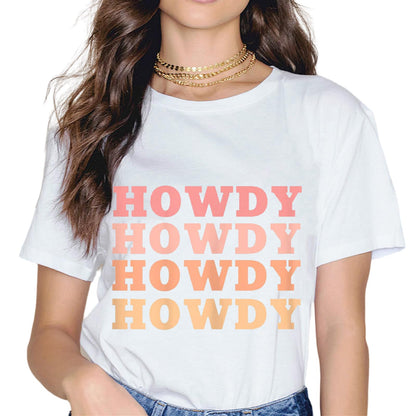 Howdy Rodeo Women Vintage Western Country Southern Cowgirl T-Shirt