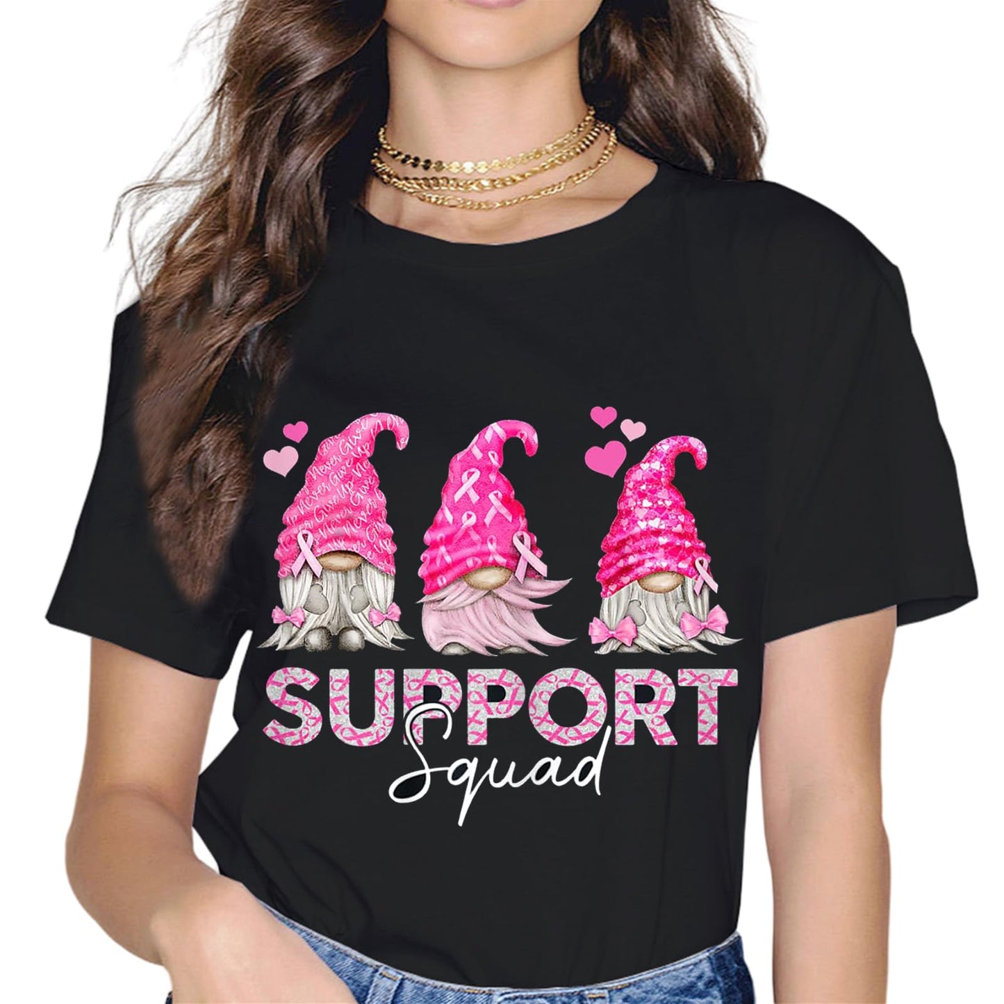 Breast Cancer Warrior Support Squad Breast Cancer Awareness T-Shirt