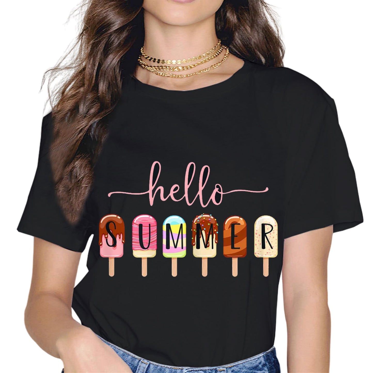 Hello Summer Vacation Popsicles Shirt Holiday T-Shirt