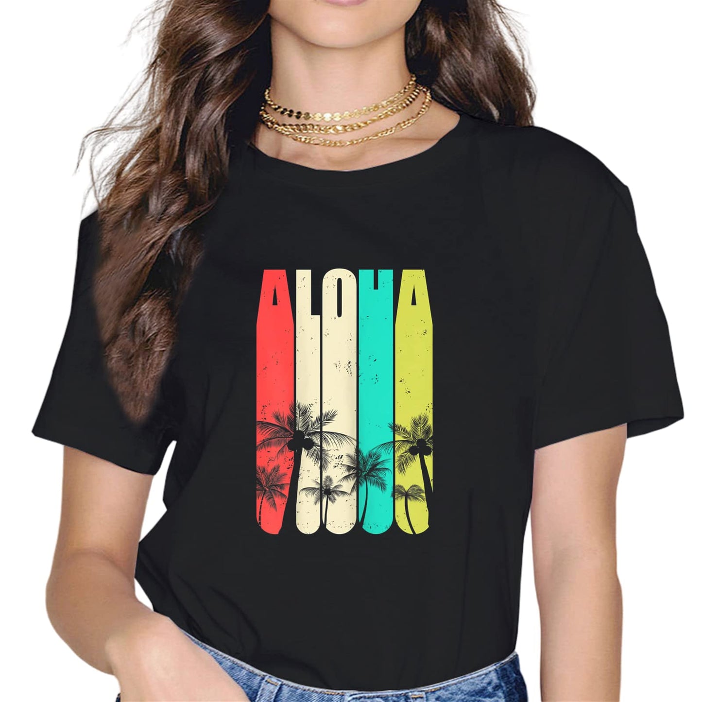 Aloha Beaches Tropical Hawaiian Summer Island Vacation Party T-Shirt