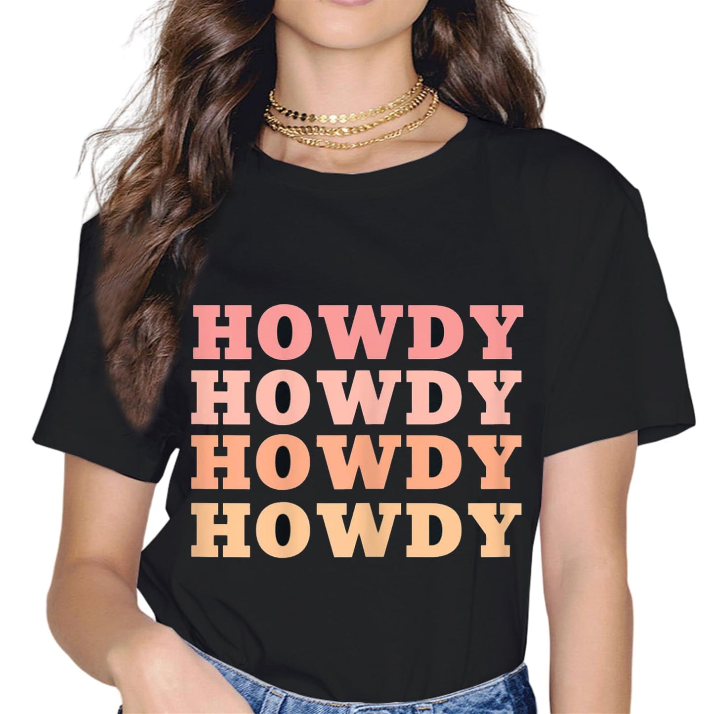 Howdy Rodeo Women Vintage Western Country Southern Cowgirl T-Shirt