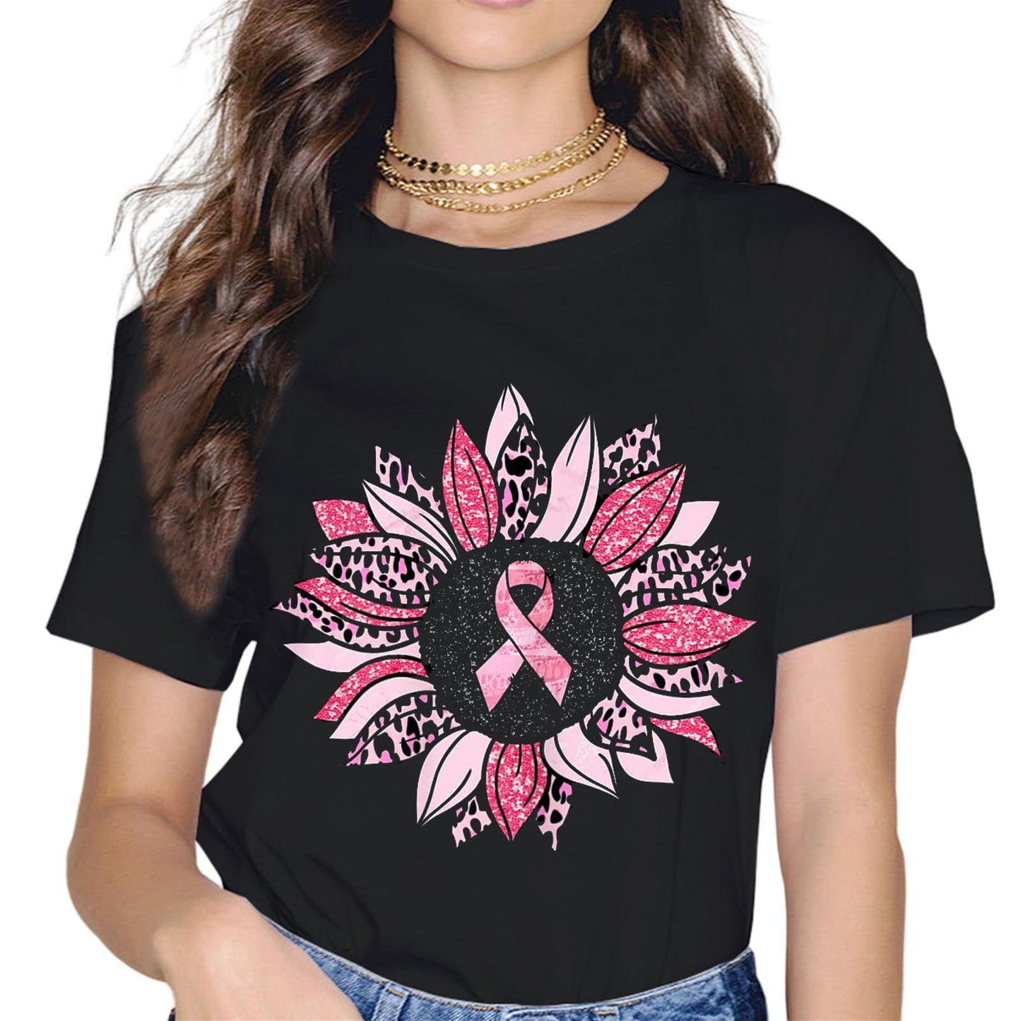 Pink Breast Cancer Awareness Women Warrior T-Shirt