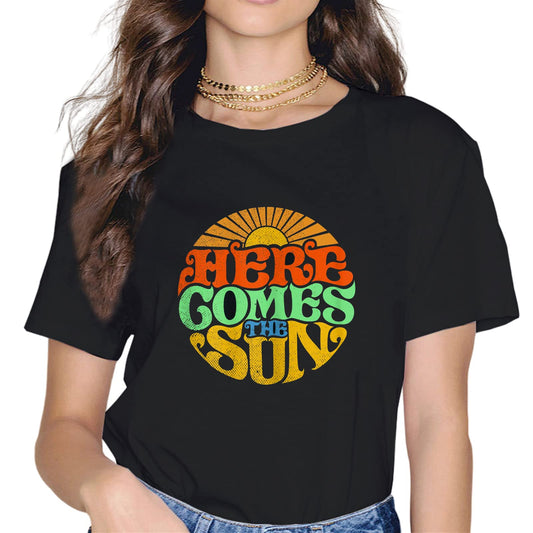 Here Comes The Sun Vintage Retro Beach Summer Vacation T-Shirt