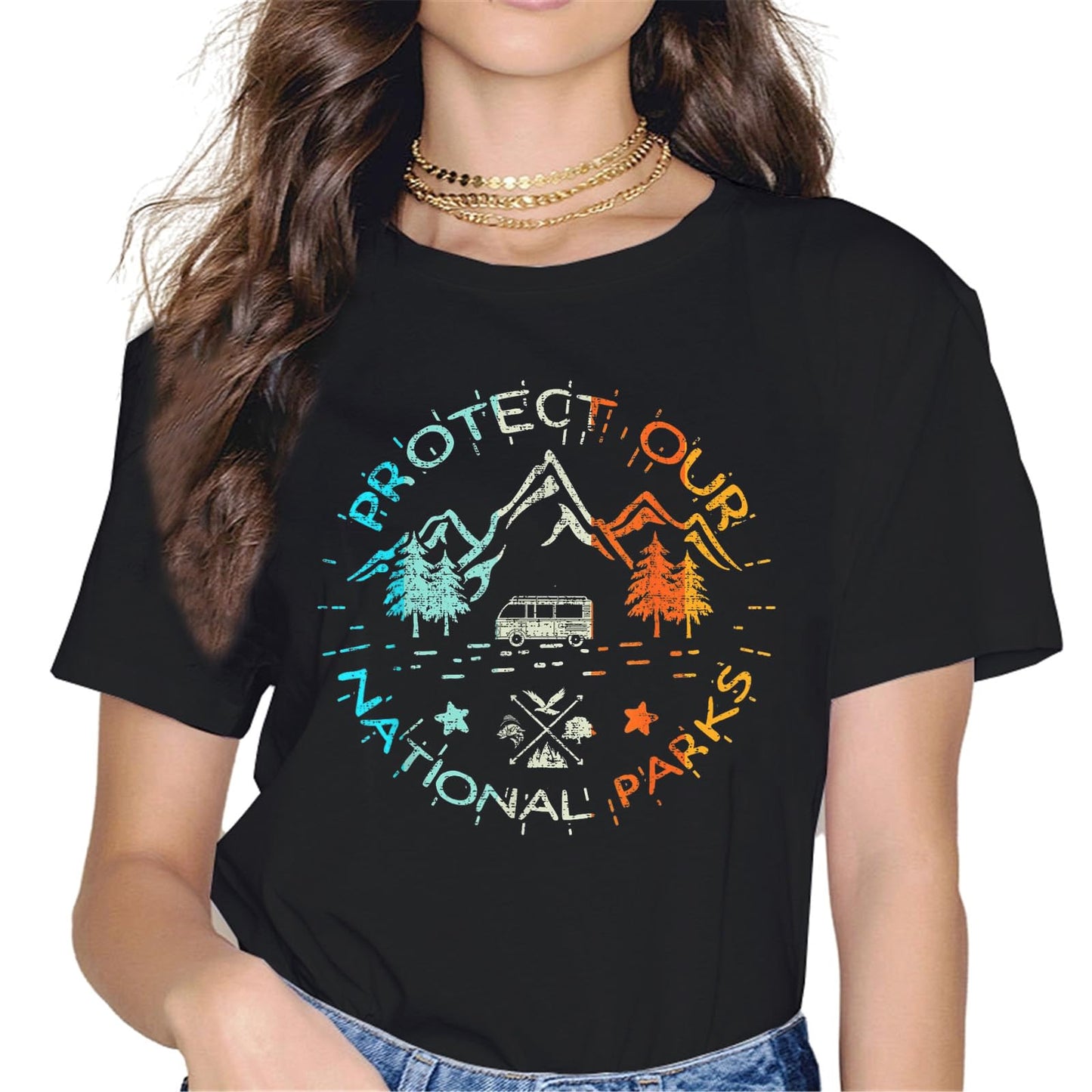 Camping Hiking Close to Nature Outdoor Lovers Gift T-Shirt - Trip Graphics