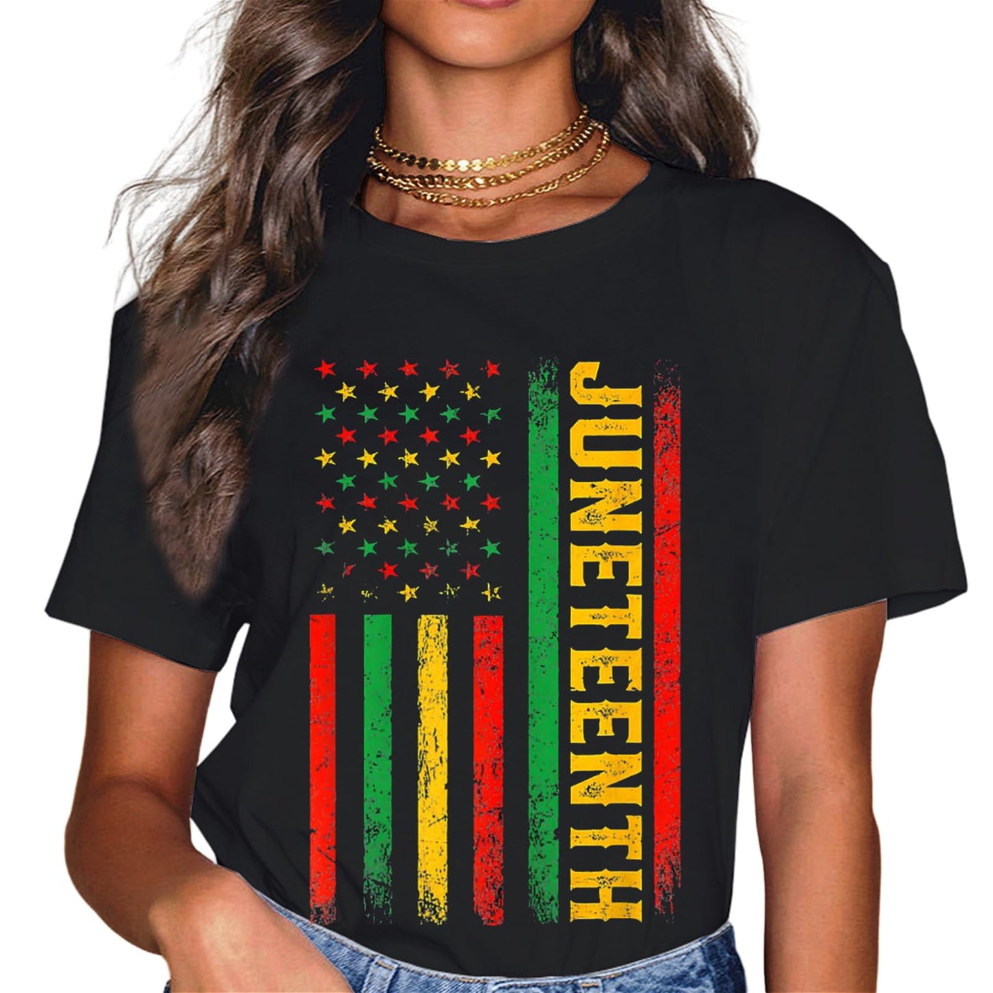 Sassalilly Retro Juneteenth Day 1865 Afro Melanin Black Women T-Shirt