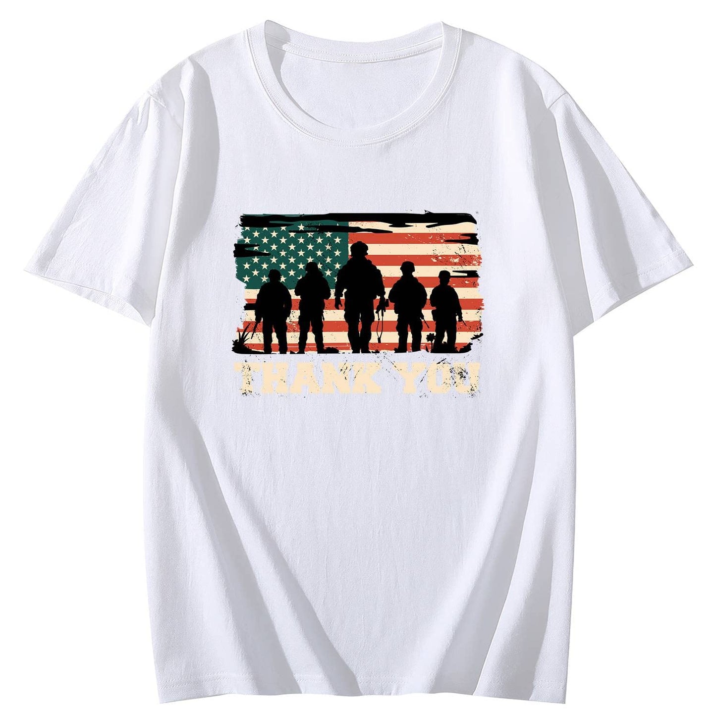 USA Thank You Short Sleeve Comfort Tops T-Shirts for Women