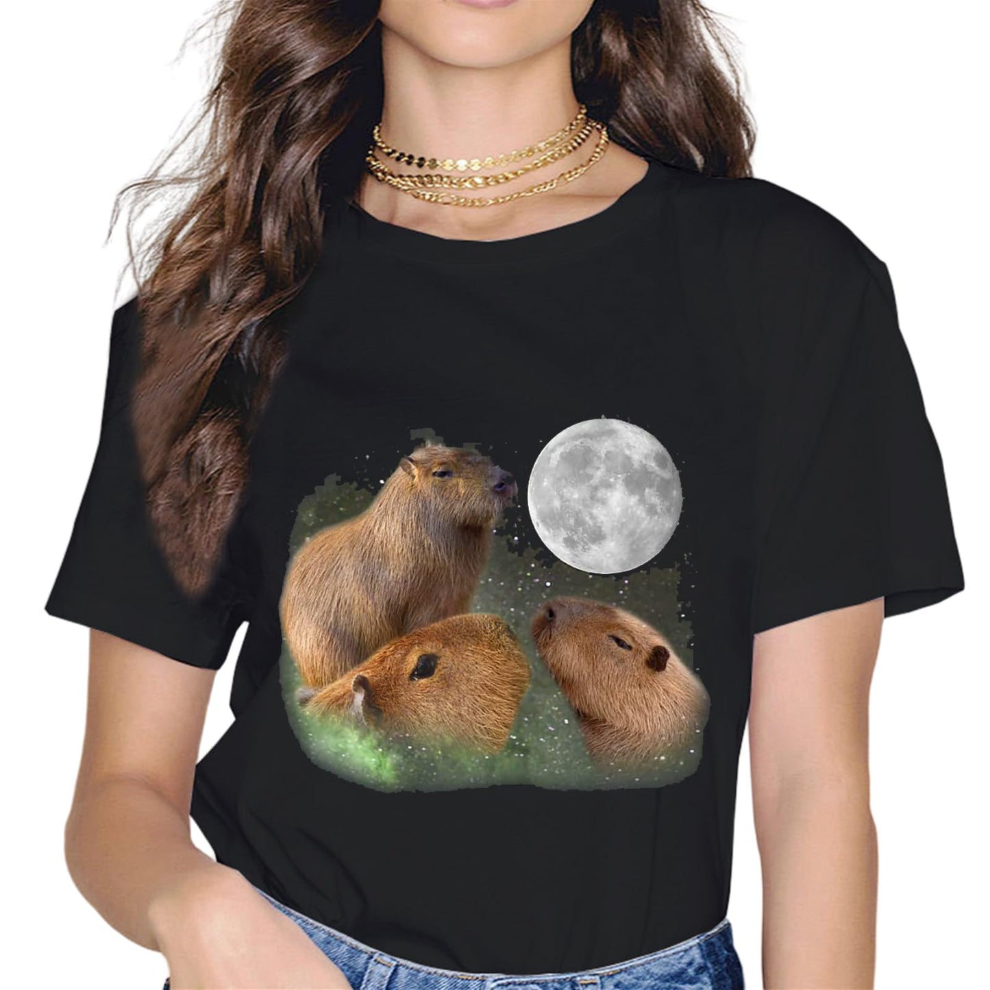 Sassalilly Capybara Lover Women Cute Capybara T-Shirt