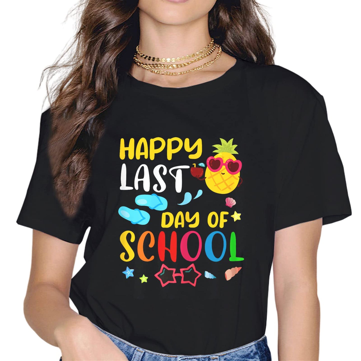 Sassalilly Happy Last Day of School Teacher Student Graduation Summer Gift T-Shirt