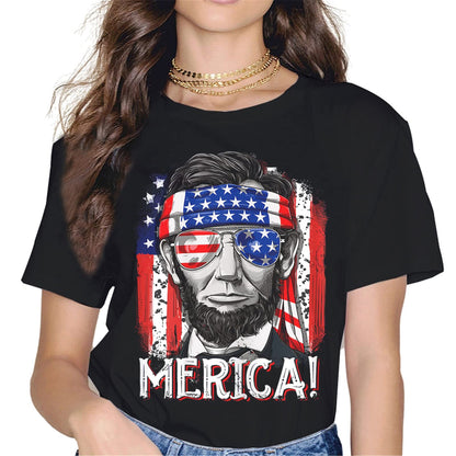 Patriotic Bandana Skull T-Shirt - Women's 4th of July Tops