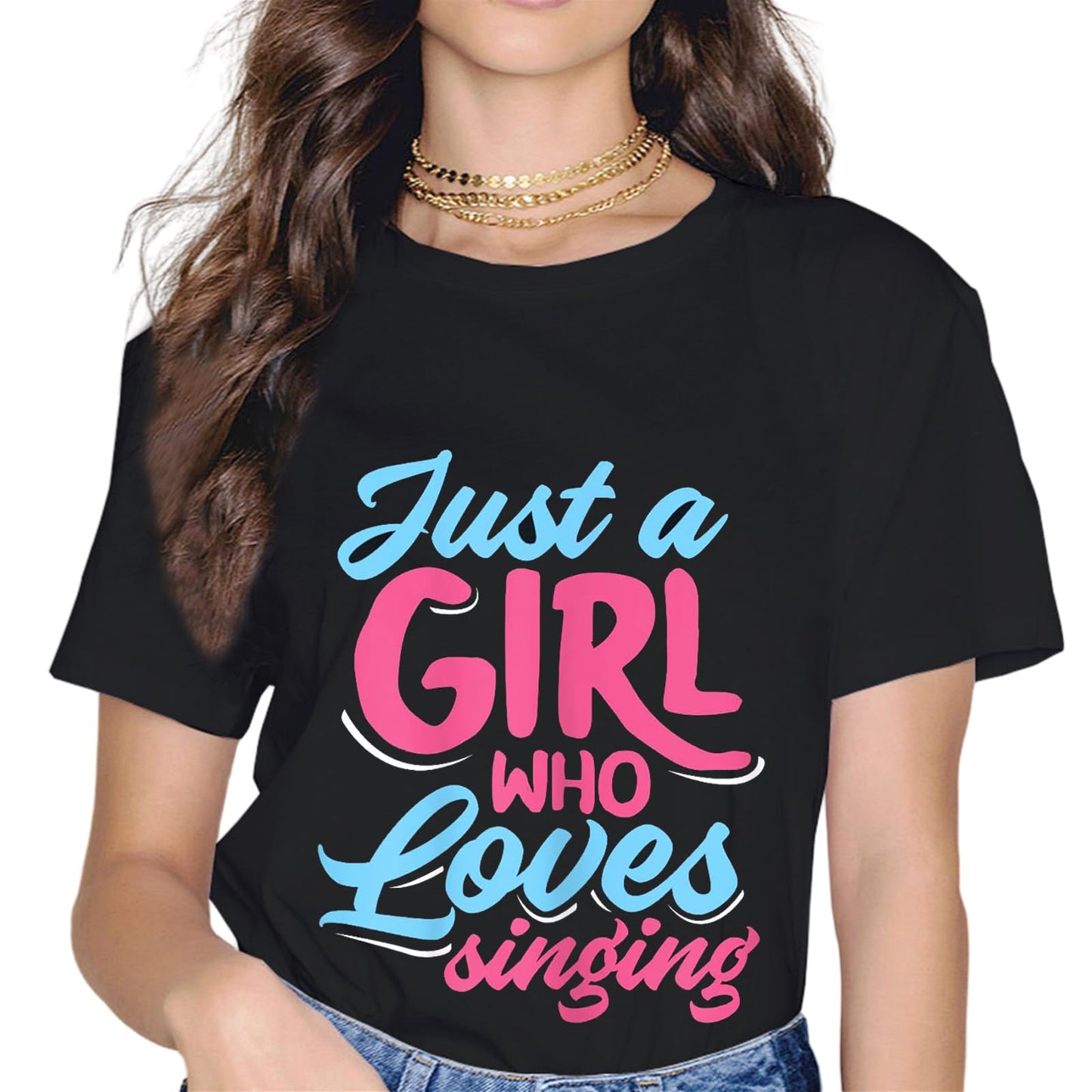 Just A Girl Who Loves Singing Musicals Women Gift Musical T-Shirt