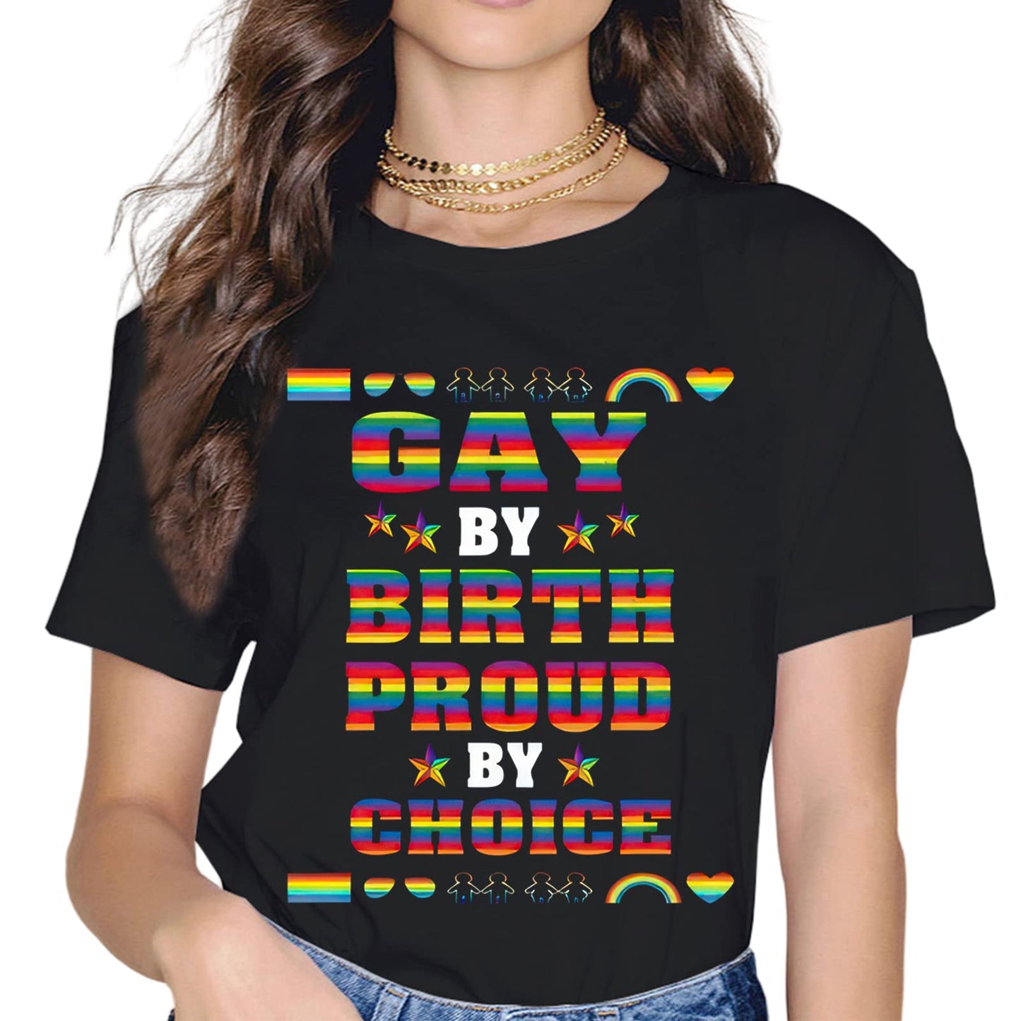 LGBT Pride Unisex T-Shirt Gay by Birth Proud by Choice Shirt Casual O Neck Unisex T-Shirts