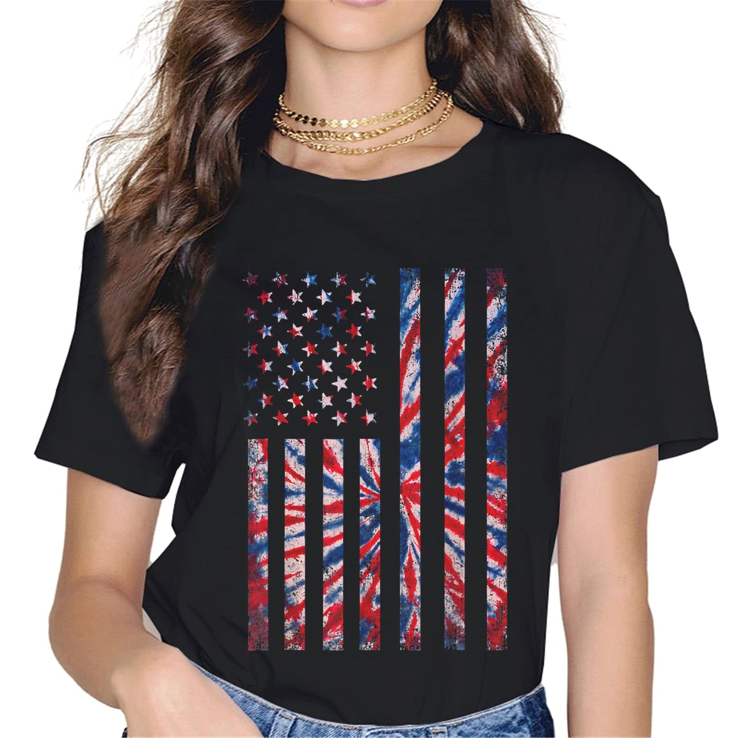 4th of July Tie Dye T-Shirt - Patriotic USA Graphics