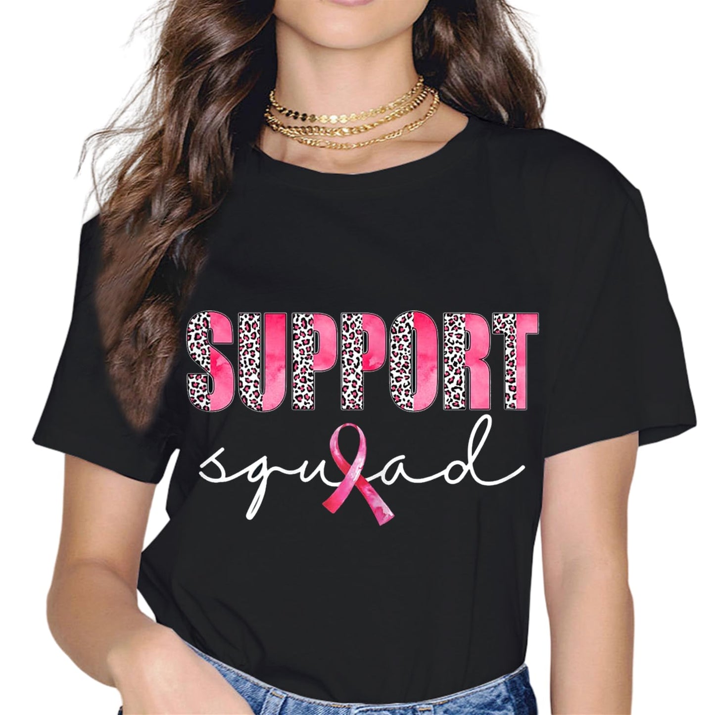 Breast Cancer Warrior Support Squad Breast Cancer Awareness T-Shirt