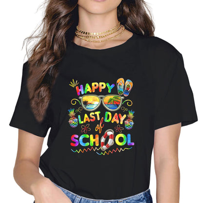 Sassalilly Happy Last Day of School Teacher Student Graduation Fun T-Shirt