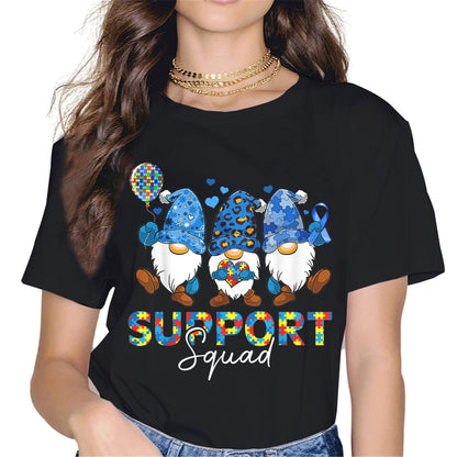 Autism Awareness Women Tops T-Shirt in The World You Can Be Anything Be Kind Graphics Shirt Casual Crew Neck Shirts Gift Tee