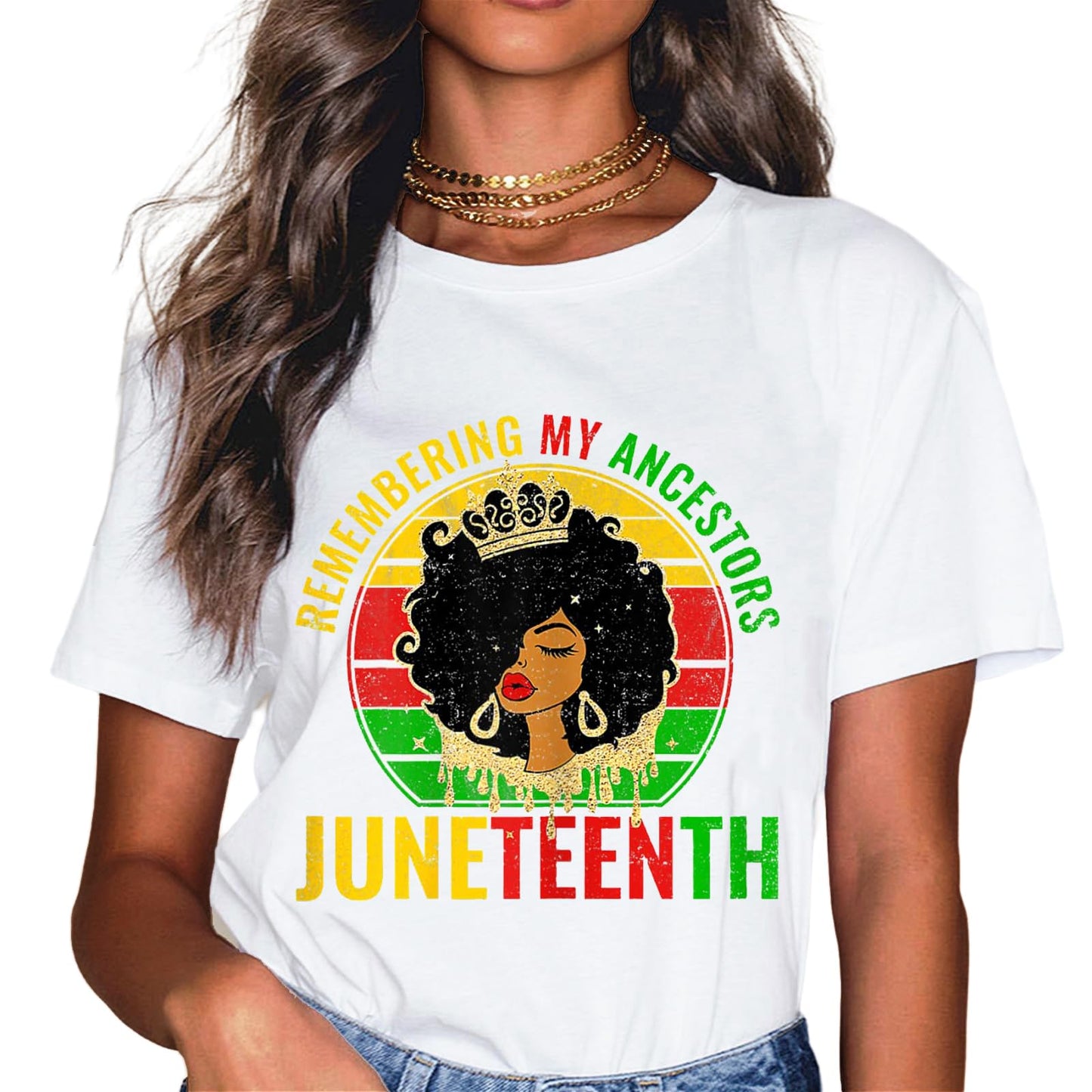 Sassalilly Black History Juneteenth is My Independence Day Black Women T-Shirt