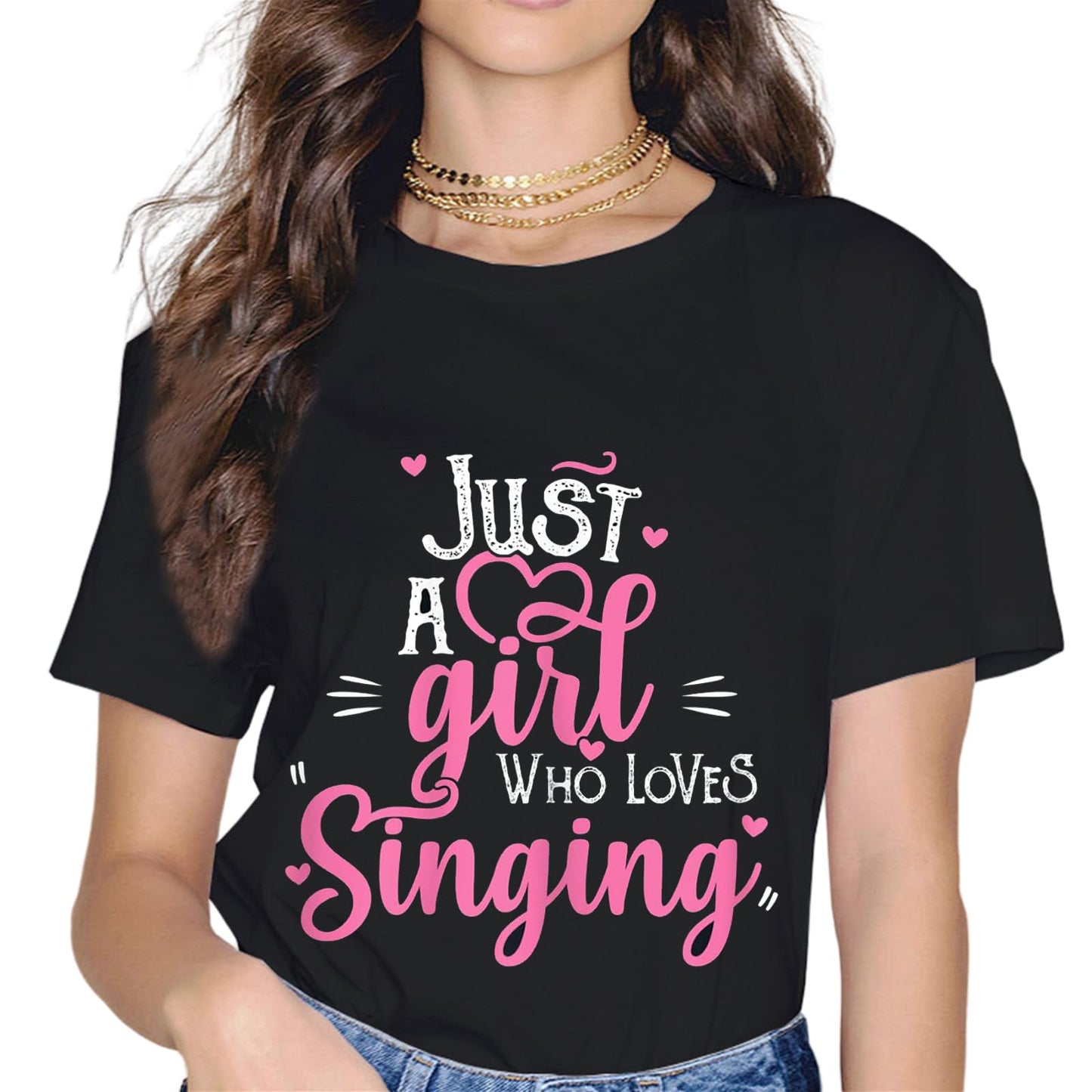 Just A Girl Who Loves Singing Musicals Women Gift Musical T-Shirt