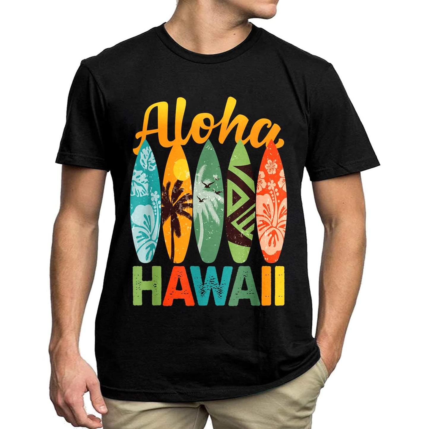 Embrace the Aloha Spirit with our "Aloha Hawaii Surf Vacay" Men's T-Shirt