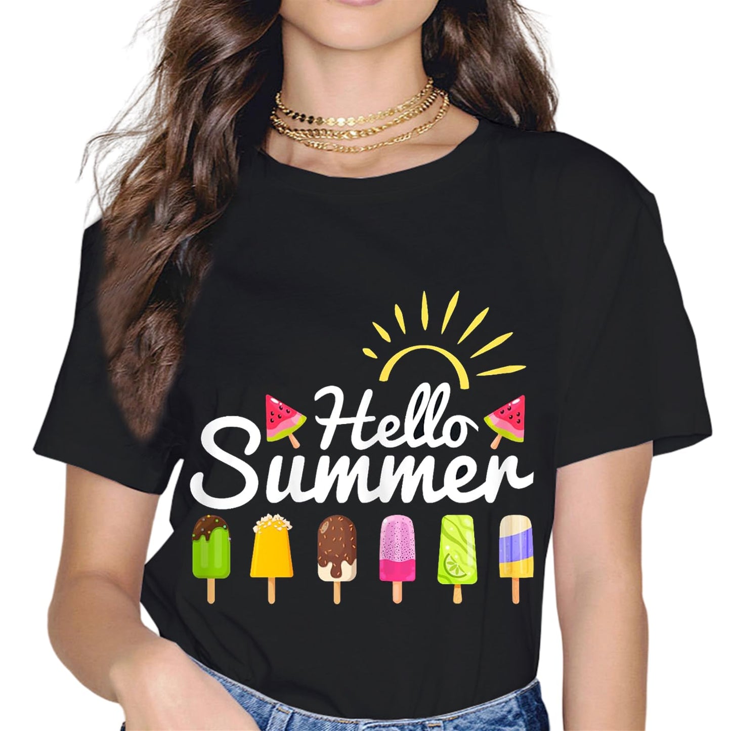 Hello Summer Vacation Popsicles Shirt Holiday T-Shirt