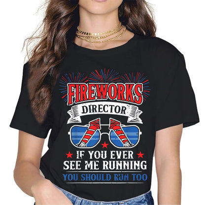 Just Here to Bang 4th of July Firework T-Shirt - Patriotic Graphics