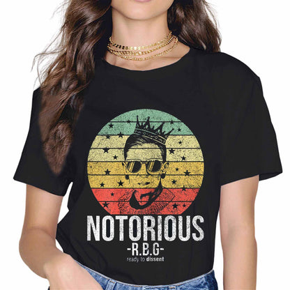 Women Notorious RBG Ruth Bader Ginsburg Shirts Political Feminist Casual Short Seelve Gift T-Shirt