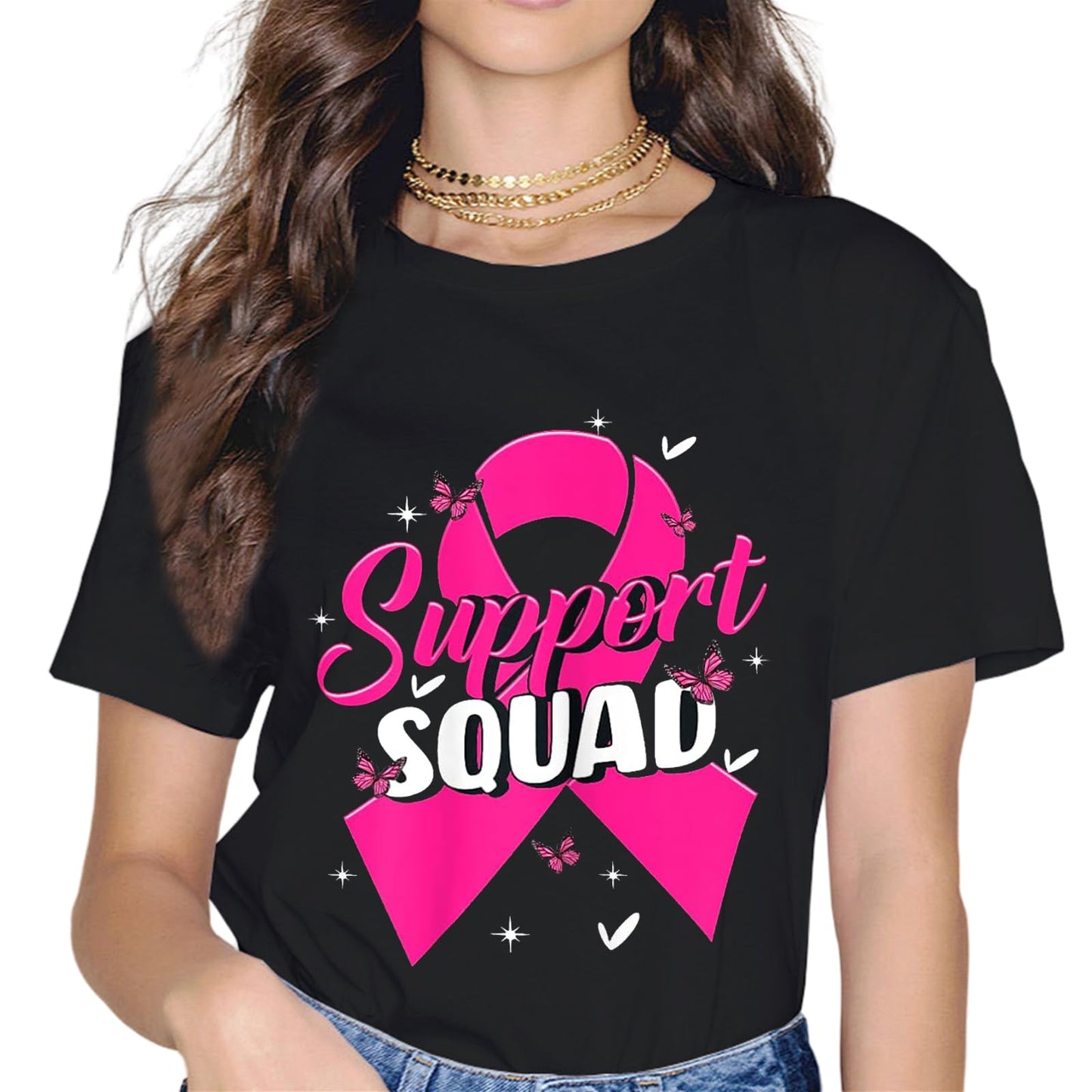 Breast Cancer Warrior Support Squad Breast Cancer Awareness T-Shirt