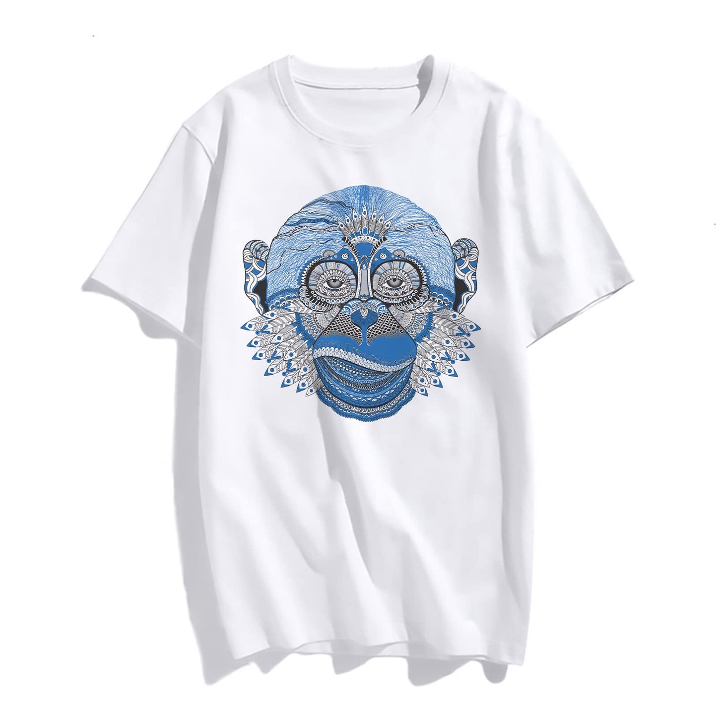 Evil Monkey Face Print Women's Summer Casual T-Shirt