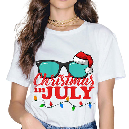 Christmas in July Funny Summer Vacation Graphic T-Shirt