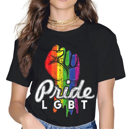 Women Tops LGBT Graphics Pride Shirt Gay & Lesbian LGBTQ Parent T-Shirt Casual Short Sleeve Crew Neck Shirts Gift Tee