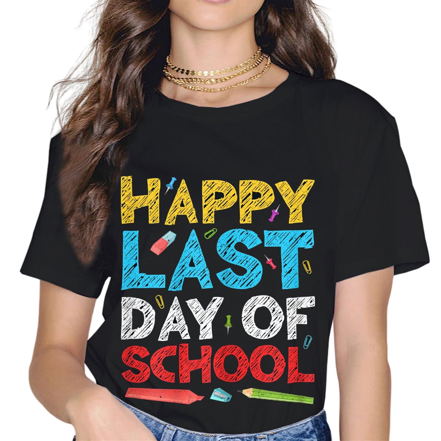 Sassalilly Happy Last Day of School T-Shirt Students and Teachers Shirt T-Shirt