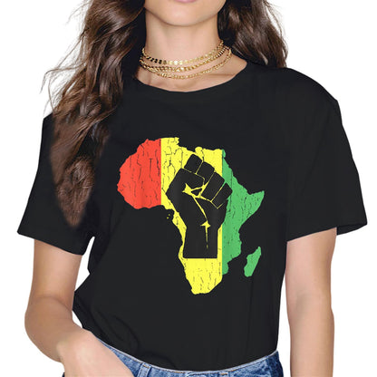 noozuo Vintage Black Power African Continent T-Shirt