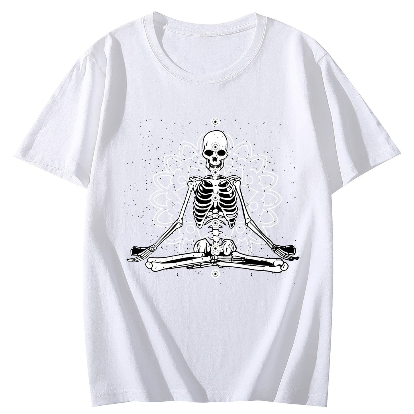 Skeleton Yoga Short Sleeve Comfort Tops T-Shirts for Women