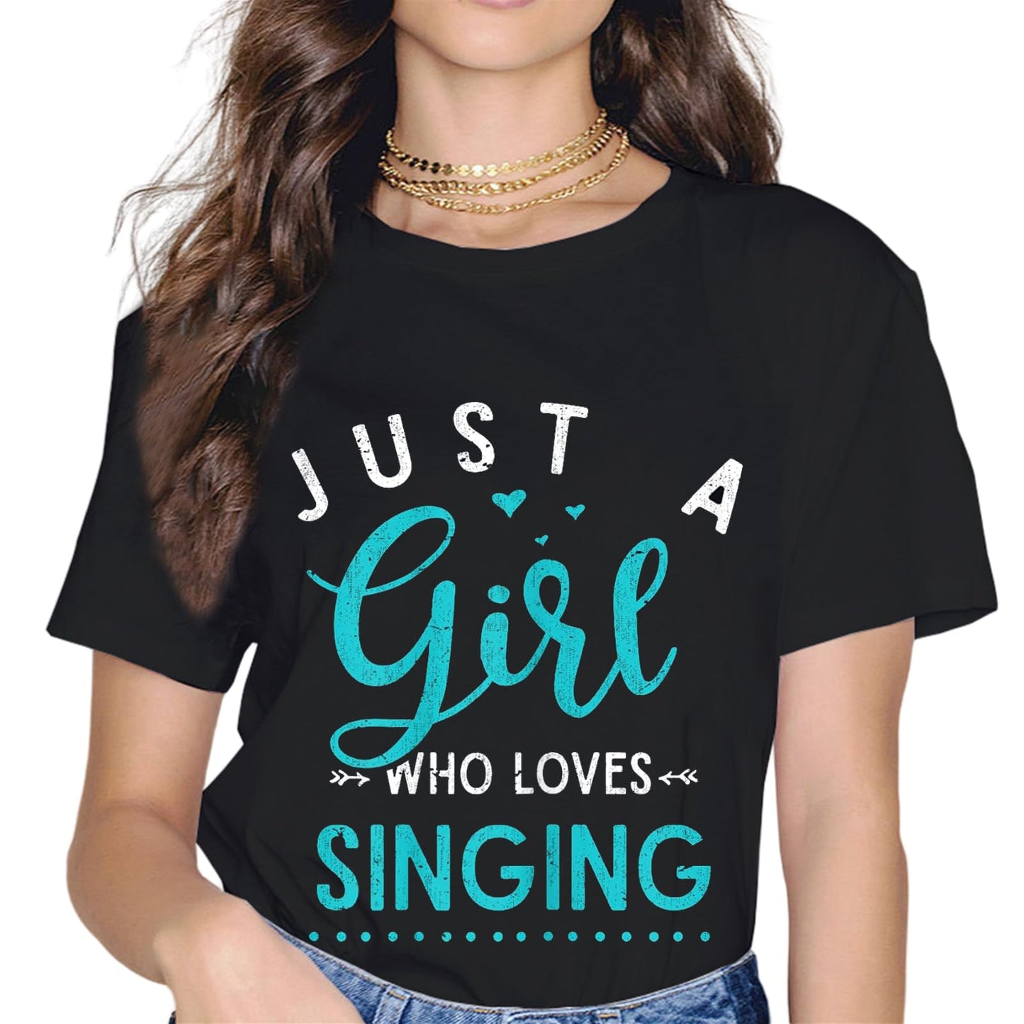 Just A Girl Who Loves Singing Musicals Women Gift Musical T-Shirt