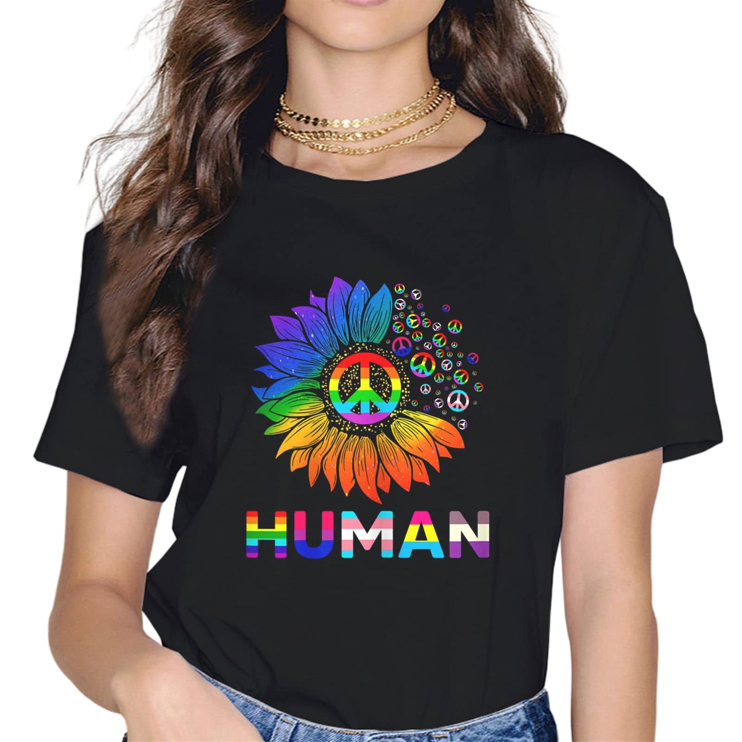 Women LGBT Pride LGBTQ Fashion Short Sleeve Casual Round Neck Tees