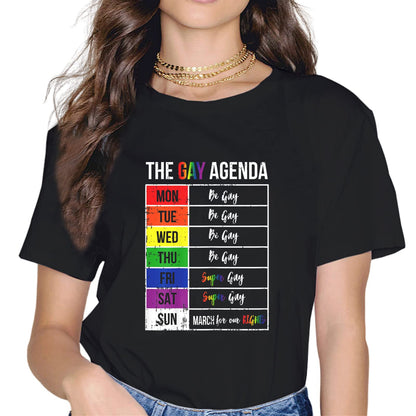 Women Fashion LGBT-Q Pride Proud Ally Casual Gift T-Shirt