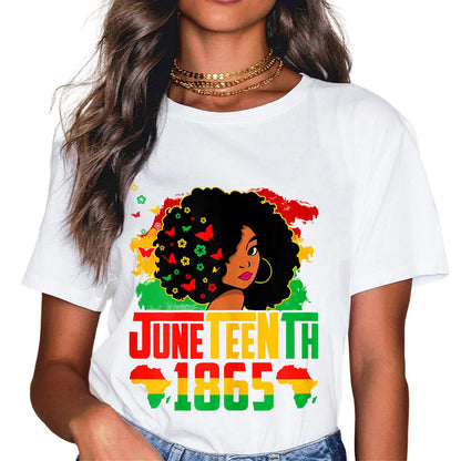 Sassalilly Black History Juneteenth is My Independence Day Black Women T-Shirt