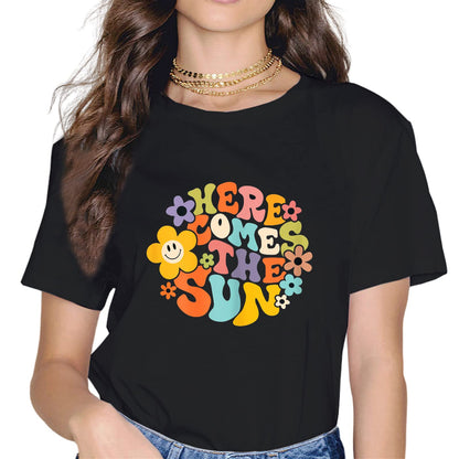 Here Comes The Sun Vintage Retro Beach Summer Vacation T-Shirt