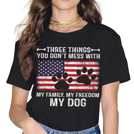 Dog Paw American Flag T-Shirt - Patriotic Graphics