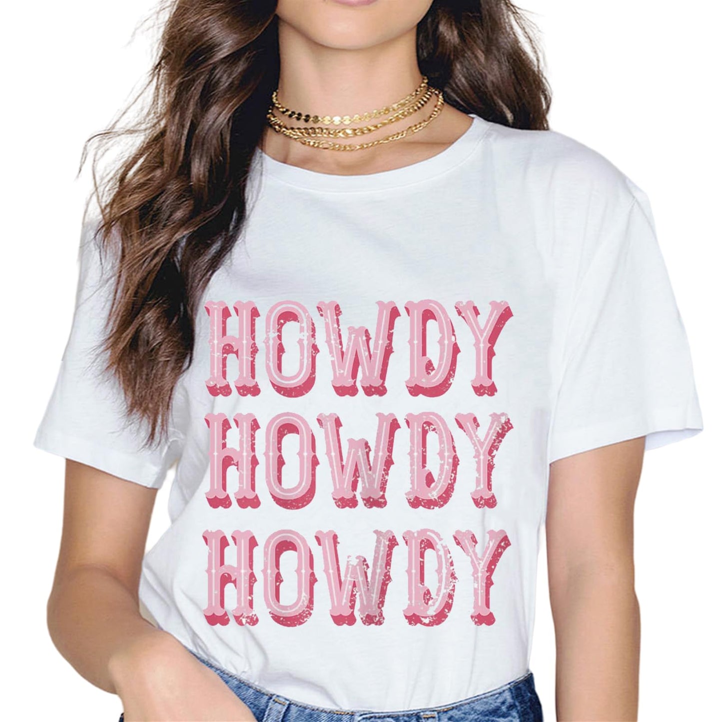 Howdy Rodeo Women Vintage Western Country Southern Cowgirl T-Shirt